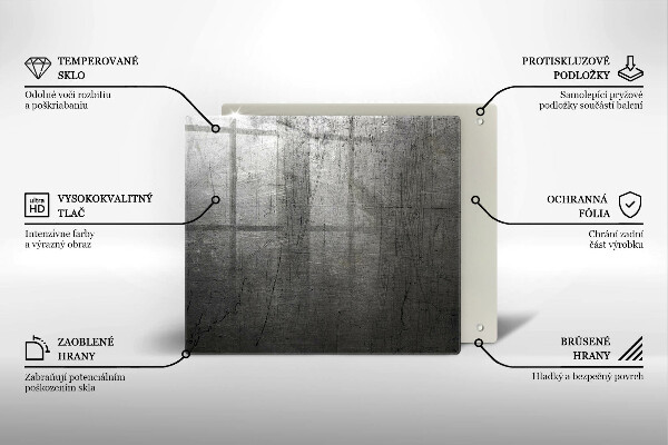 Tűzhelyvédő üveglap Fém textúra