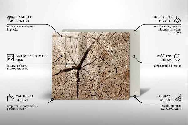 Tűzhelyvédő üveglap Egy fa keresztmetszete