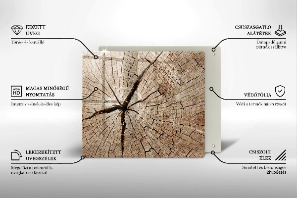 Tűzhelyvédő üveglap Egy fa keresztmetszete