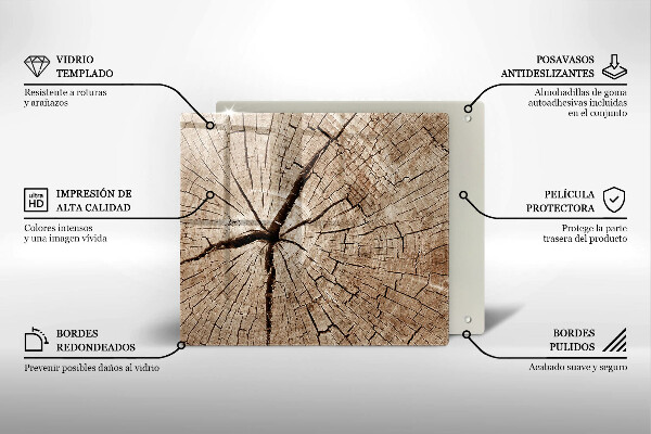 Tűzhelyvédő üveglap Egy fa keresztmetszete
