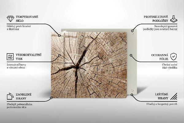 Tűzhelyvédő üveglap Egy fa keresztmetszete