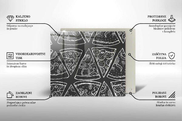 Tűzhelyvédő üveglap Pizza illusztráció