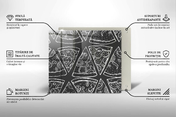 Tűzhelyvédő üveglap Pizza illusztráció