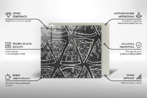 Tűzhelyvédő üveglap Pizza illusztráció