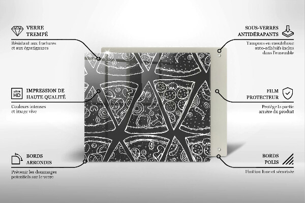 Tűzhelyvédő üveglap Pizza illusztráció