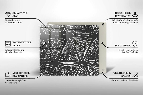 Tűzhelyvédő üveglap Pizza illusztráció