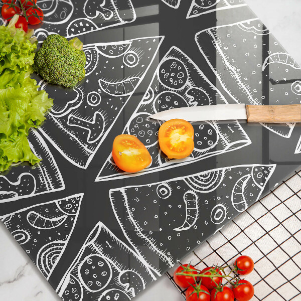 Tűzhelyvédő üveglap Pizza illusztráció