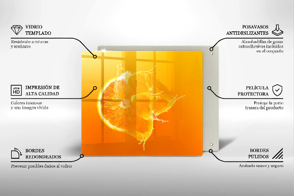 Tűzhelyvédő üveglap Lédús narancssárga gyümölcs