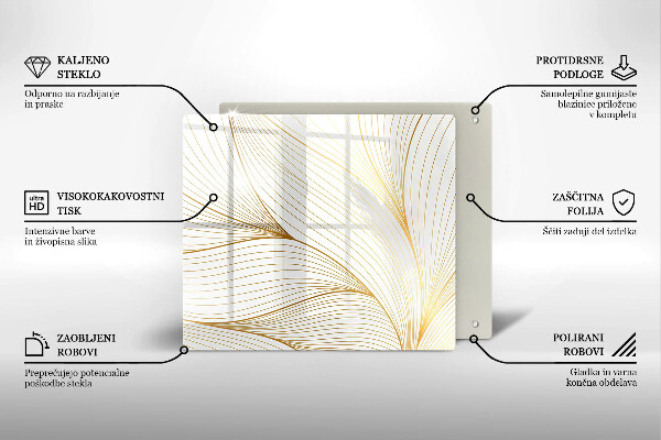 Tűzhelyvédő üveglap Modern vonalak minta