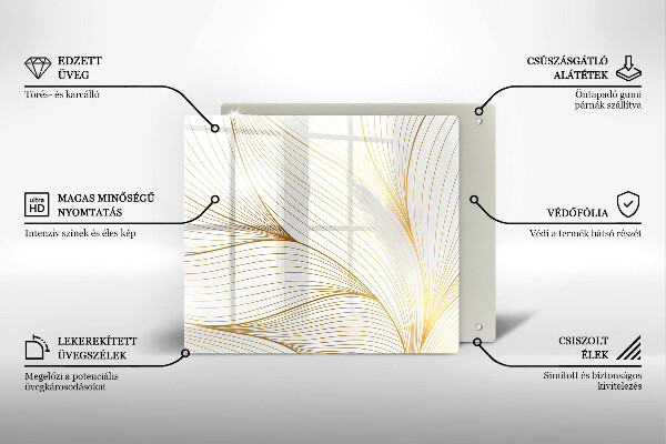 Tűzhelyvédő üveglap Modern vonalak minta