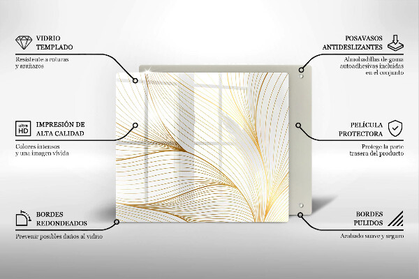 Tűzhelyvédő üveglap Modern vonalak minta