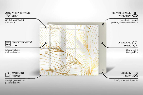 Tűzhelyvédő üveglap Modern vonalak minta