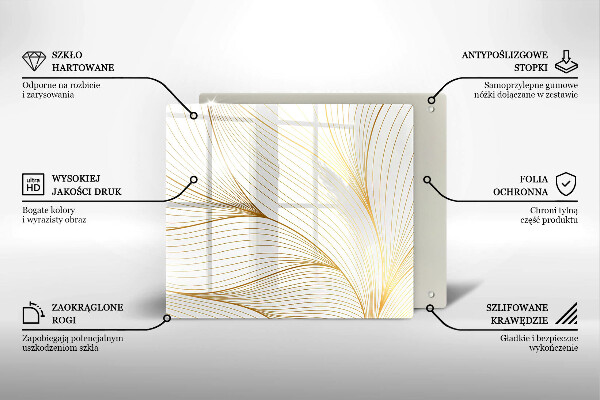 Tűzhelyvédő üveglap Modern vonalak minta