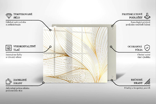 Tűzhelyvédő üveglap Modern vonalak minta