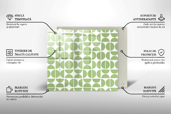 Tűzhelyvédő üveglap Boho formák mintája