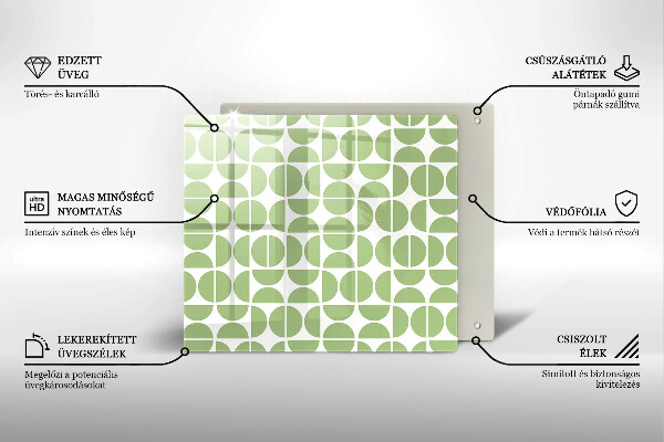 Tűzhelyvédő üveglap Boho formák mintája