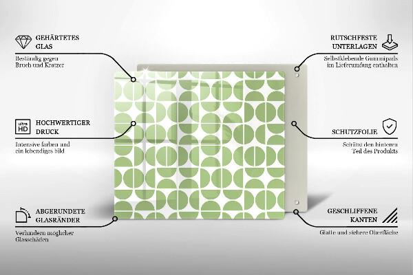 Tűzhelyvédő üveglap Boho formák mintája