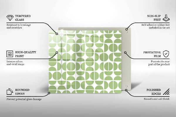 Tűzhelyvédő üveglap Boho formák mintája