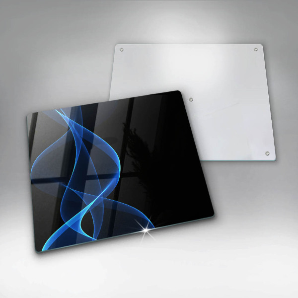 Tűzhelyvédő üveglap Kék füstvonalak