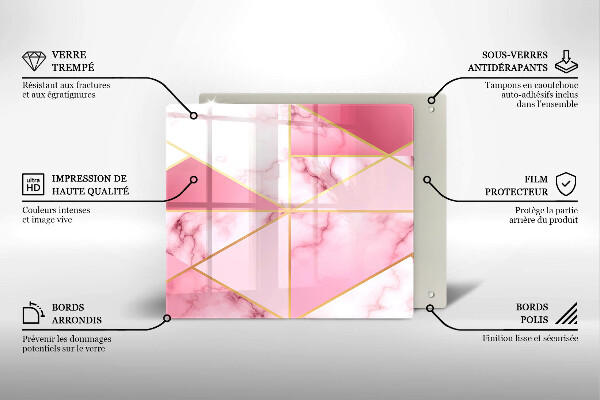 Tűzhelyvédő üveglap Geometrikus márvány