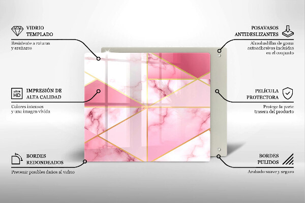 Tűzhelyvédő üveglap Geometrikus márvány