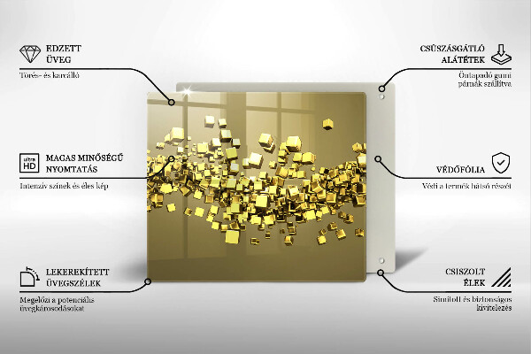 Tűzhelyvédő üveglap Absztrakt 3D geometria