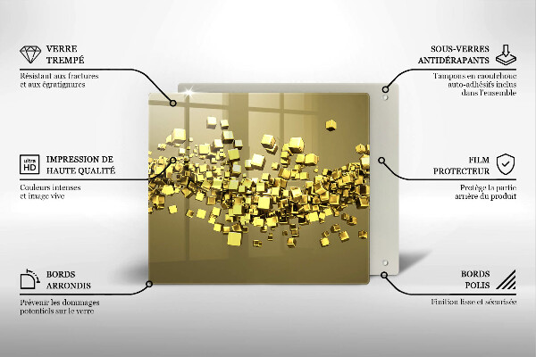 Tűzhelyvédő üveglap Absztrakt 3D geometria