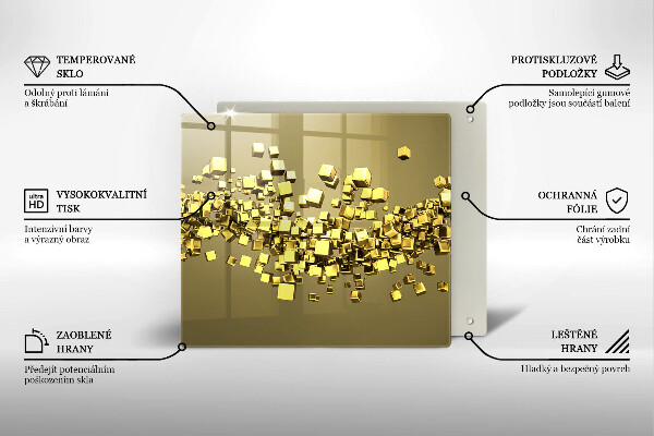 Tűzhelyvédő üveglap Absztrakt 3D geometria