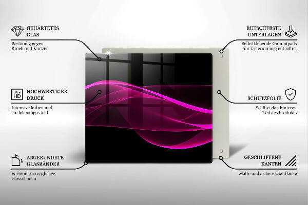 Tűzhelyvédő üveglap Rózsaszín absztrakció