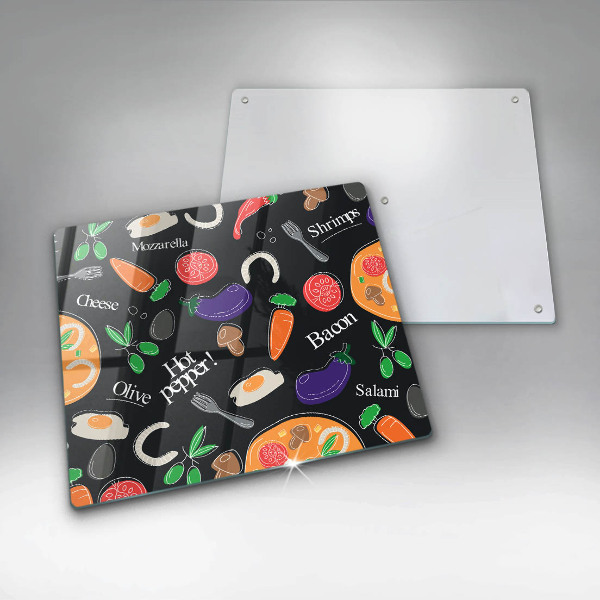 Tűzhelyvédő üveglap Élelmiszer illusztráció