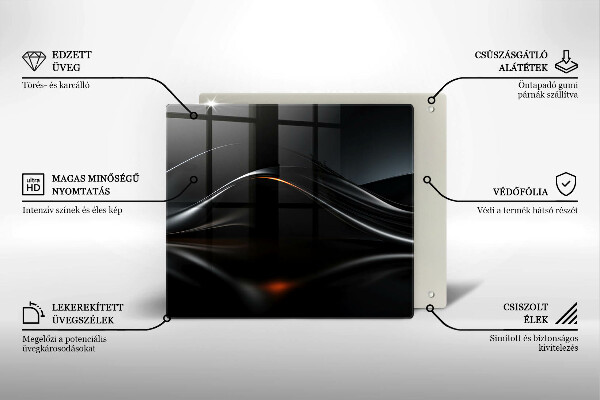 Tűzhelyvédő üveglap Absztrakt 3D-s tervezés