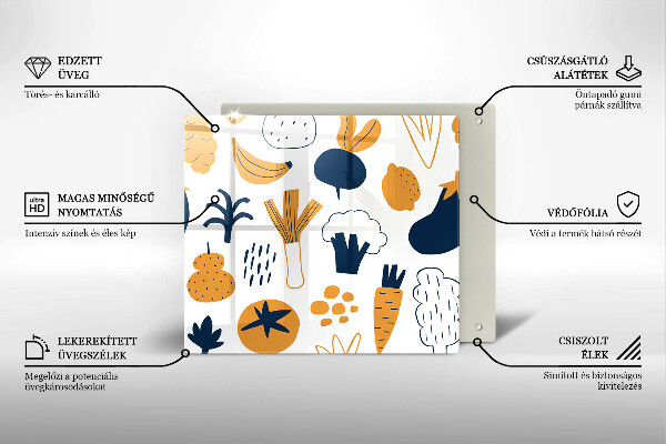 Tűzhelyvédő üveglap Élelmiszer illusztráció