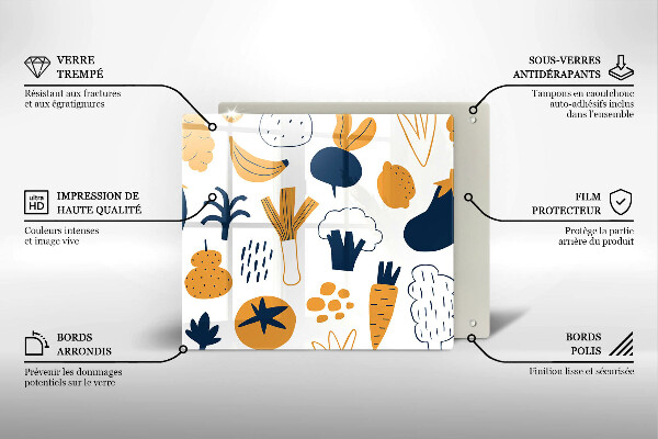 Tűzhelyvédő üveglap Élelmiszer illusztráció