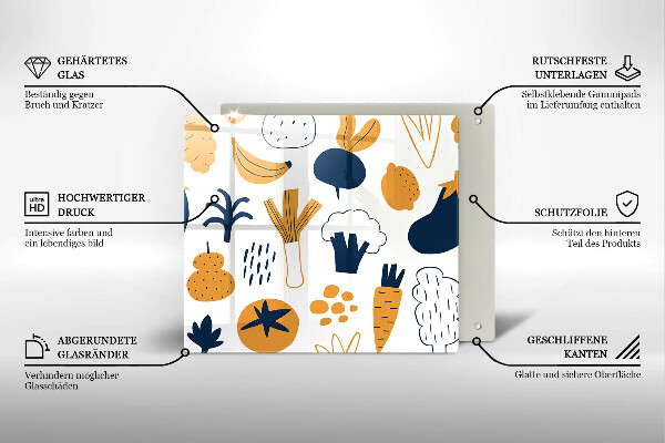 Tűzhelyvédő üveglap Élelmiszer illusztráció