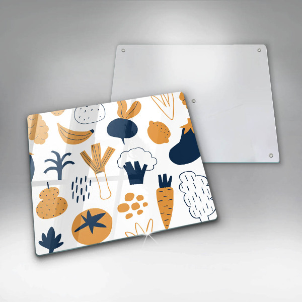 Tűzhelyvédő üveglap Élelmiszer illusztráció