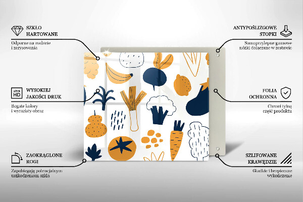 Tűzhelyvédő üveglap Élelmiszer illusztráció