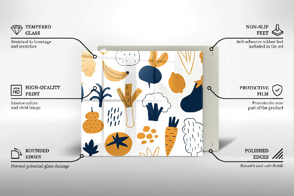 Tűzhelyvédő üveglap Élelmiszer illusztráció