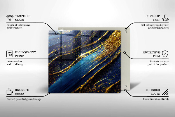 Tűzhelyvédő üveglap Sötétkék absztrakció