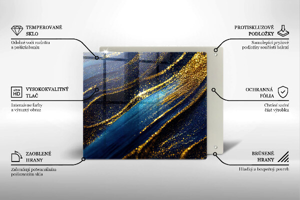 Tűzhelyvédő üveglap Sötétkék absztrakció