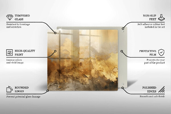 Tűzhelyvédő üveglap Gazdag textúra