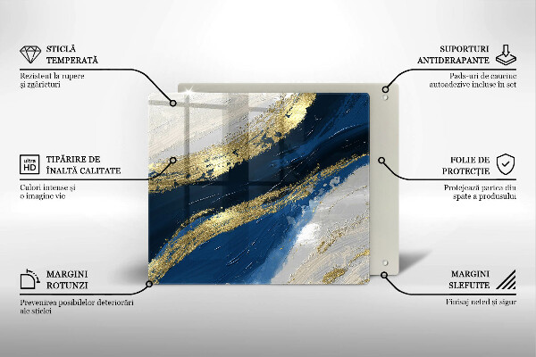 Tűzhelyvédő üveglap Textúra arannyal