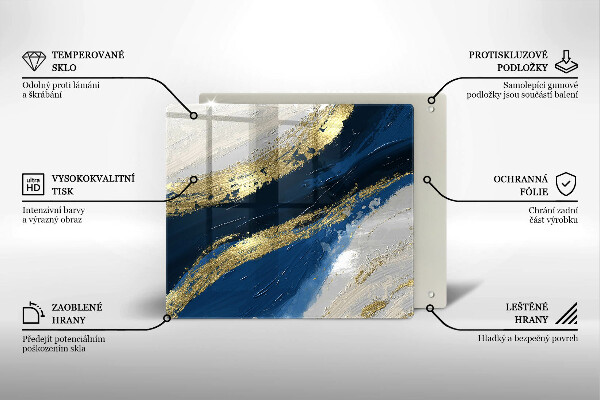 Tűzhelyvédő üveglap Textúra arannyal
