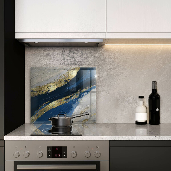 Tűzhelyvédő üveglap Textúra arannyal