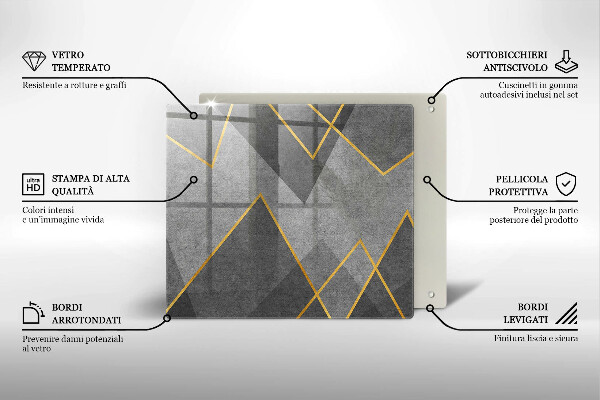 Tűzhelyvédő üveglap Éles formák
