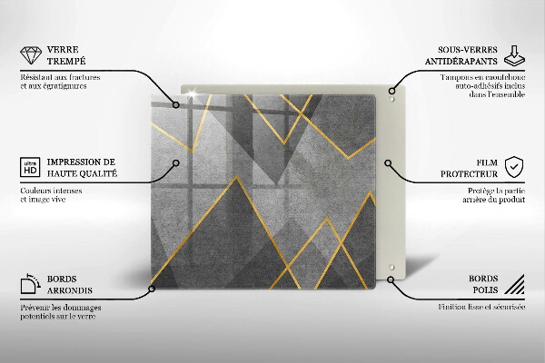 Tűzhelyvédő üveglap Éles formák