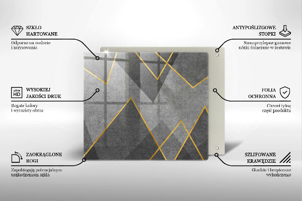 Tűzhelyvédő üveglap Éles formák