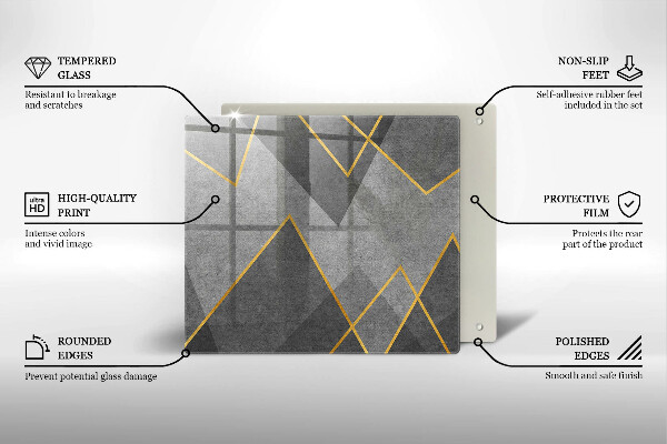 Tűzhelyvédő üveglap Éles formák