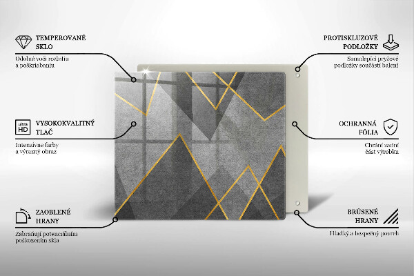 Tűzhelyvédő üveglap Éles formák