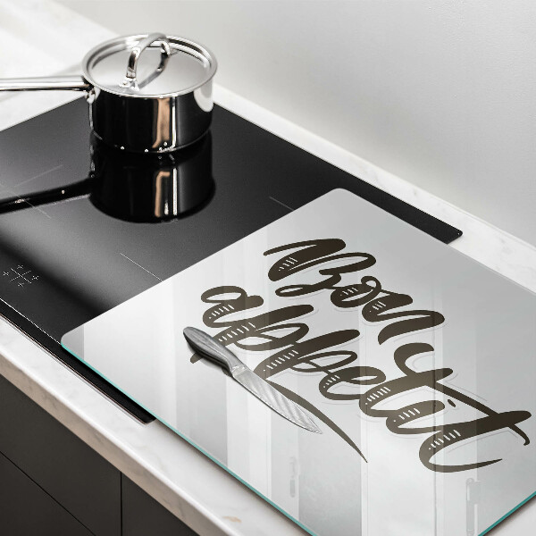 Tűzhelyvédő üveglap Inscripție Bon Appetit