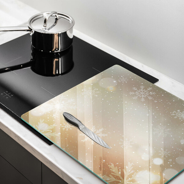 Tűzhelyvédő üveglap Hópelyhek